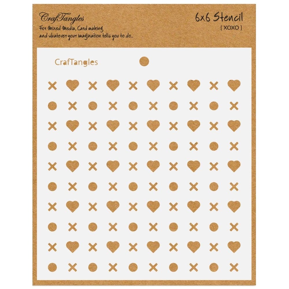CrafTangles 6"x6" Stencil - XOXO CTCS111 XOXO CrafTangles 6"x6" Stencil - XOXO