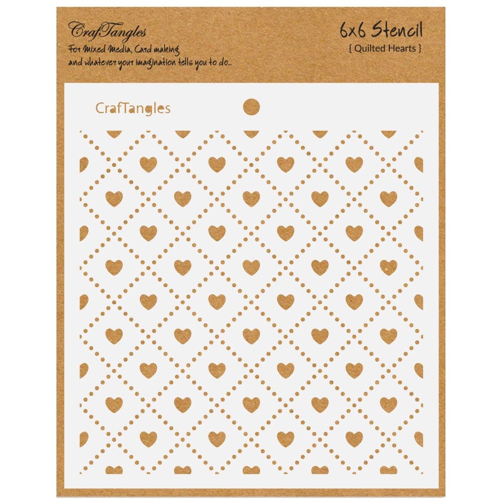 CrafTangles 6"x6" Stencil - Quilted Hearts CTCS116 Quilted Hearts CrafTangles 6"x6" Stencil - Quilted Hearts