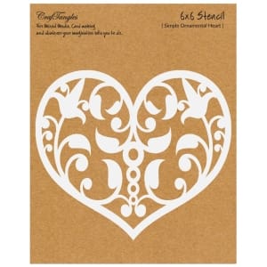 CrafTangles 6"x6" Stencil - Simple Ornamental Heart