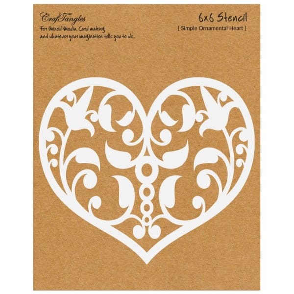 CrafTangles 6"x6" Stencil - Simple Ornamental Heart
