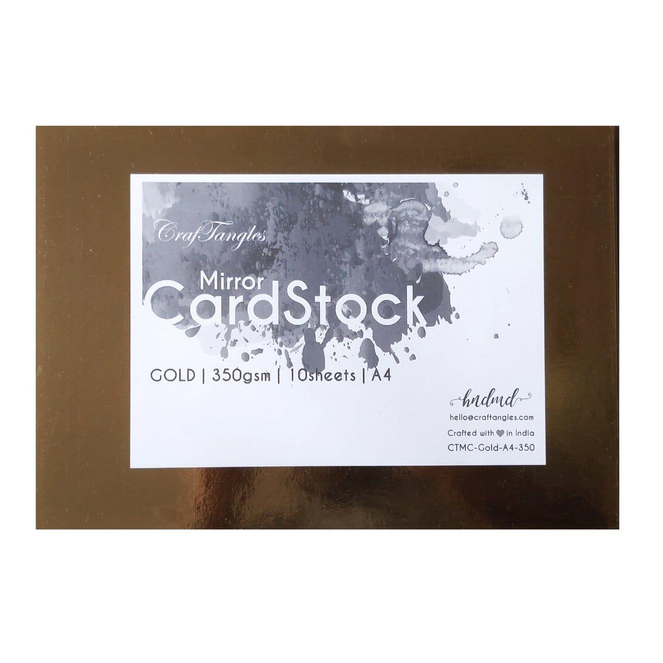 CrafTangles Gold mirror Cardstock / Paper A4 (350 gsm) (Set of 10 sheets) CTMC Gold A4 350 gold mirror Cardstock 350gsm CrafTangles Gold mirror Cardstock / Paper A4 (350 gsm) (Set of 10 sheets)