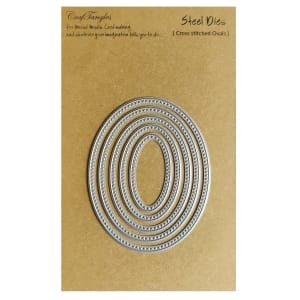 CrafTangles Steel Dies - Cross Stitched Ovals (Set of 5 dies)