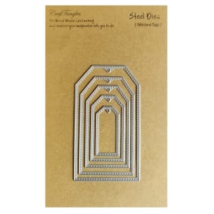 CrafTangles Steel Dies - Stitched Tags (Set of 5 dies)