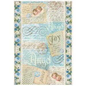 Stamperia Rice Paper A4 - Angel Postcard