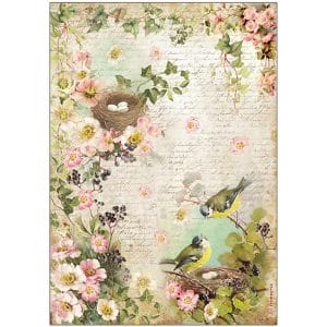 Stamperia Rice Paper A4 - Flower Nest