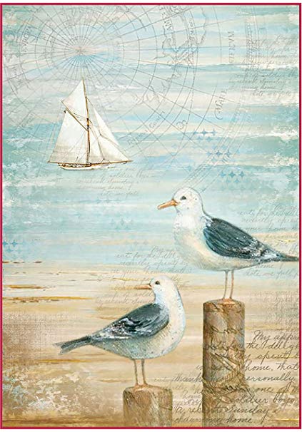 Stamperia Rice Paper A4 - Seagulls DFSA4283 Stamperia A4 rice paper for decoupage Stamperia Rice Paper A4 - Seagulls