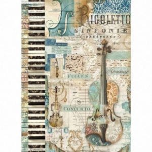Stamperia Rice Paper A4 - Violin