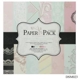 EnoGreeting Scrapbook paper pack - Pastels (Set of 24 sheets and 2 die cuts)