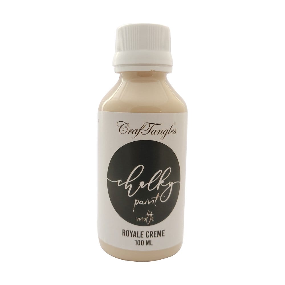 CrafTangles Chalk Paint - Royal Creme (100 ml) Royale Cremet Craftangles chalky paint CTCPRC100 CrafTangles Chalk Paint - Royal Creme (100 ml)