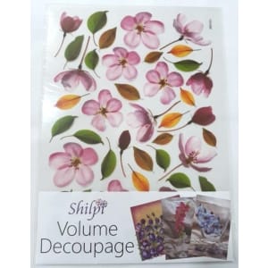 Shilpi Transparent Sospeso / Volume Decoupage Sheet - Pink Flowers