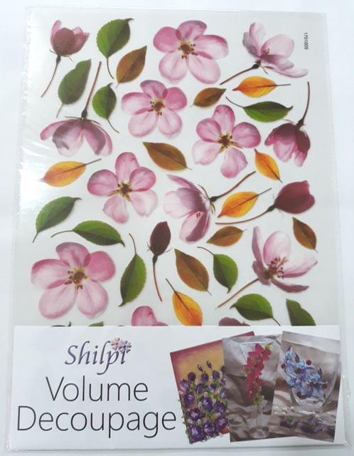 Shilpi Transparent Sospeso / Volume Decoupage Sheet - Pink Flowers