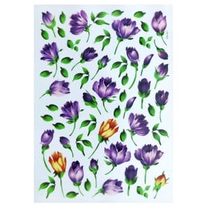 Shilpi Transparent Sospeso / Volume Decoupage Sheet - Purple Florals