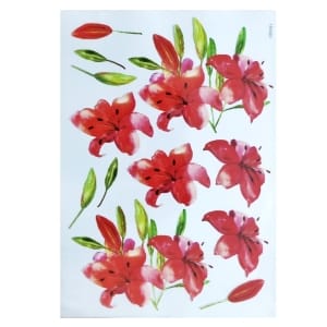 Shilpi Transparent Sospeso / Volume Decoupage Sheet - Red Florals