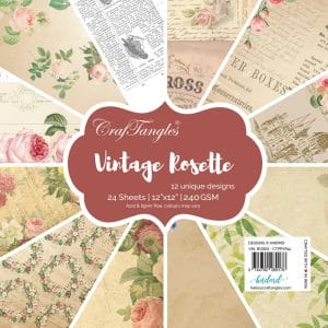 CrafTangles Scrapbook Paper Pack - Vintage Rosette (12"x12")