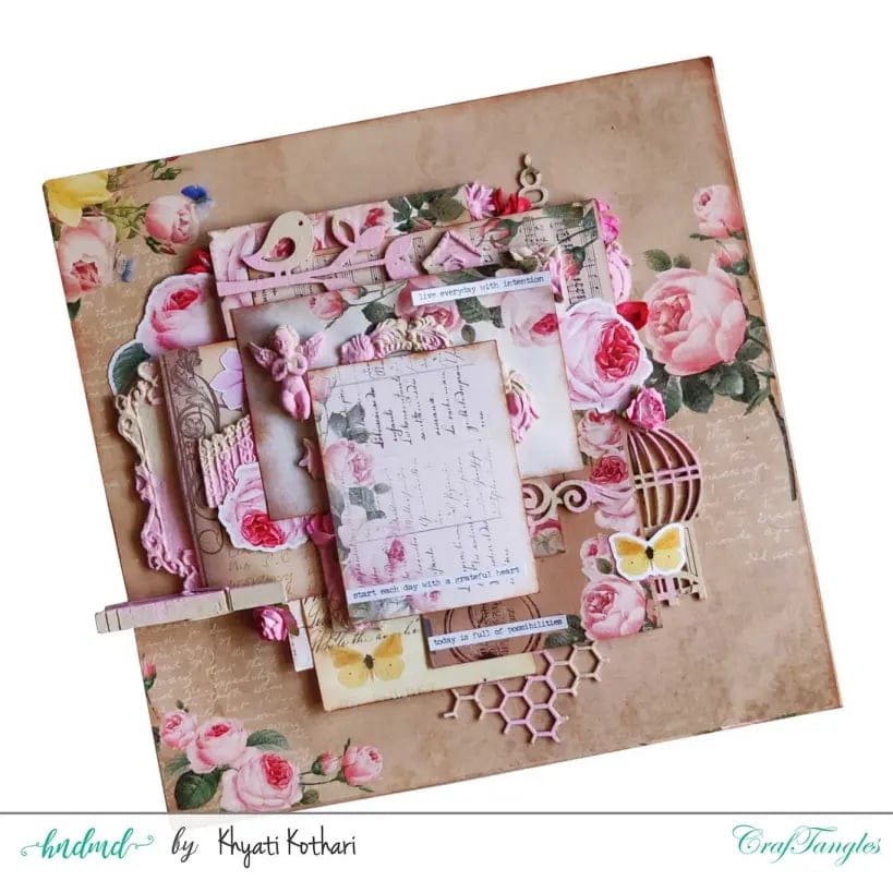 CrafTangles Scrapbook Paper Pack - Vintage Rosette (6"x6") - Image 4