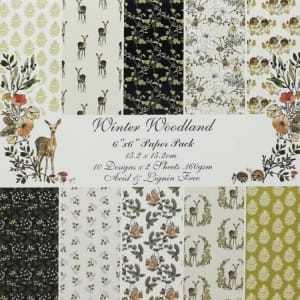 Winter Woodland - B Scrapbook Paper (Pack of 20 sheets) - 6 by 6 inch