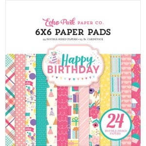 EchoPark paper pad - Happy Birthday Girl (6by6 inch)