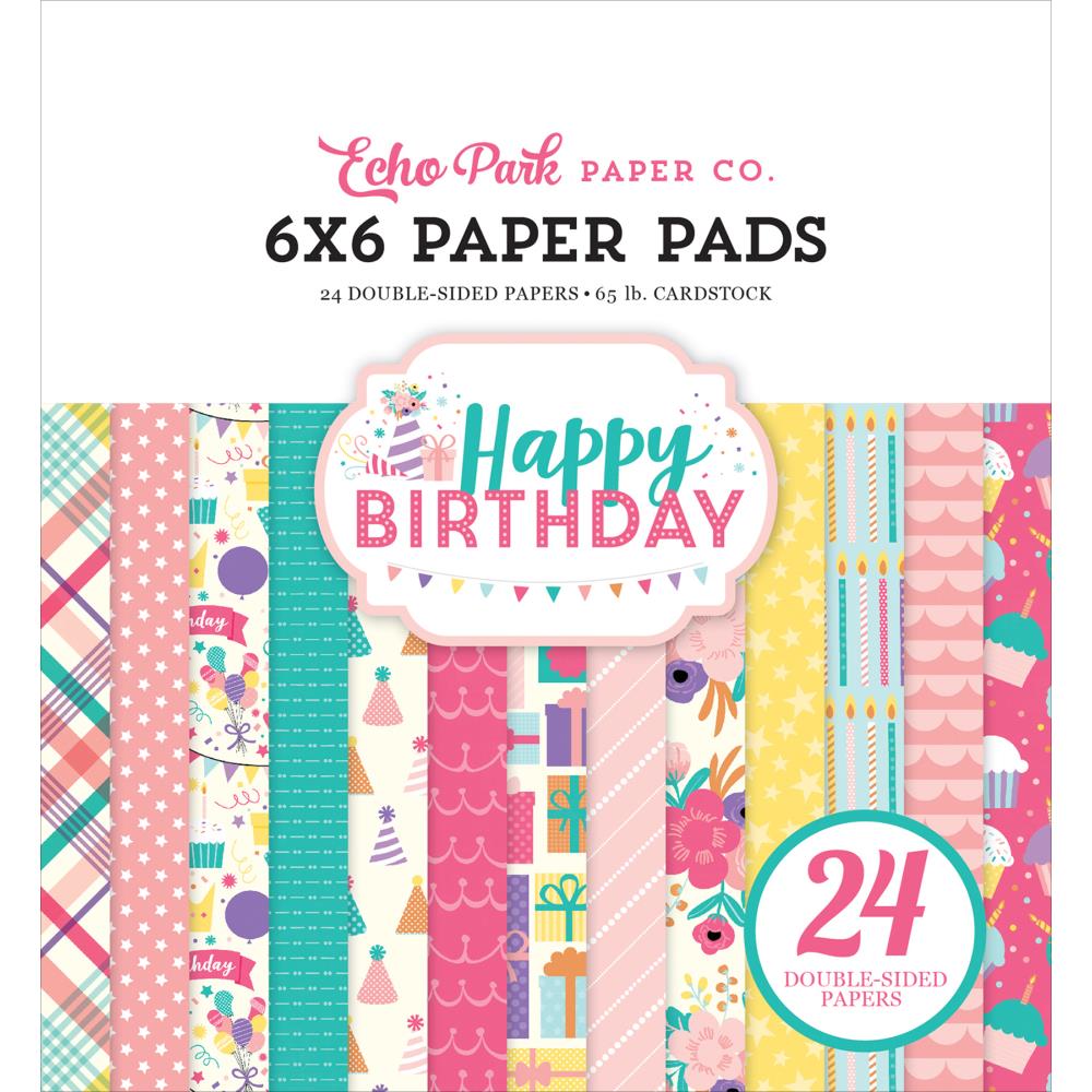 EchoPark paper pad - Happy Birthday Girl (6by6 inch) echo park paper pack happy birthday girl 6by6 EchoPark paper pad - Happy Birthday Girl (6by6 inch)