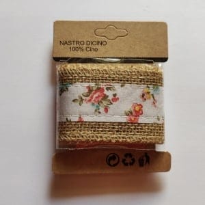 Printed Jute Ribbon - Red florals (J5FC0060-07)