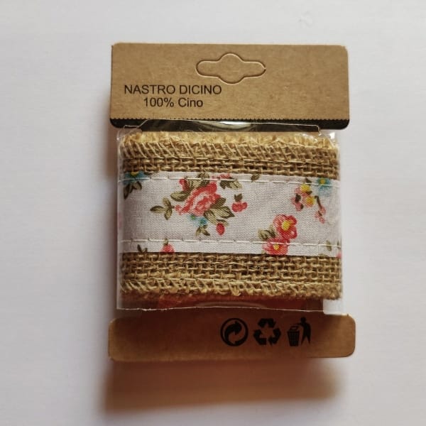 Printed Jute Ribbon - Red florals (J5FC0060-07)