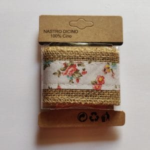 Printed Jute Ribbon - Red florals (J5FC0060-07)