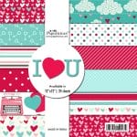 Papericious  Designer Collection - I Love you (12 by 12 patterned paper)