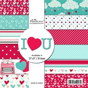 Papericious Designer Collection - I Love you (12 by 12 patterned paper)