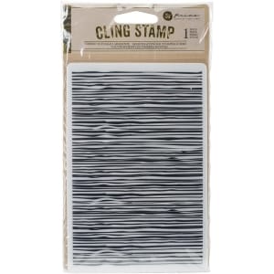 Prima Cling Stamp 4"X6" - Wood Design Lines