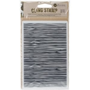 Prima Cling Stamp 4"X6" - Wood Design Lines