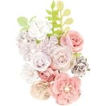 Prima Marketing Lavender Frost Fabric Flowers 15/Pkg