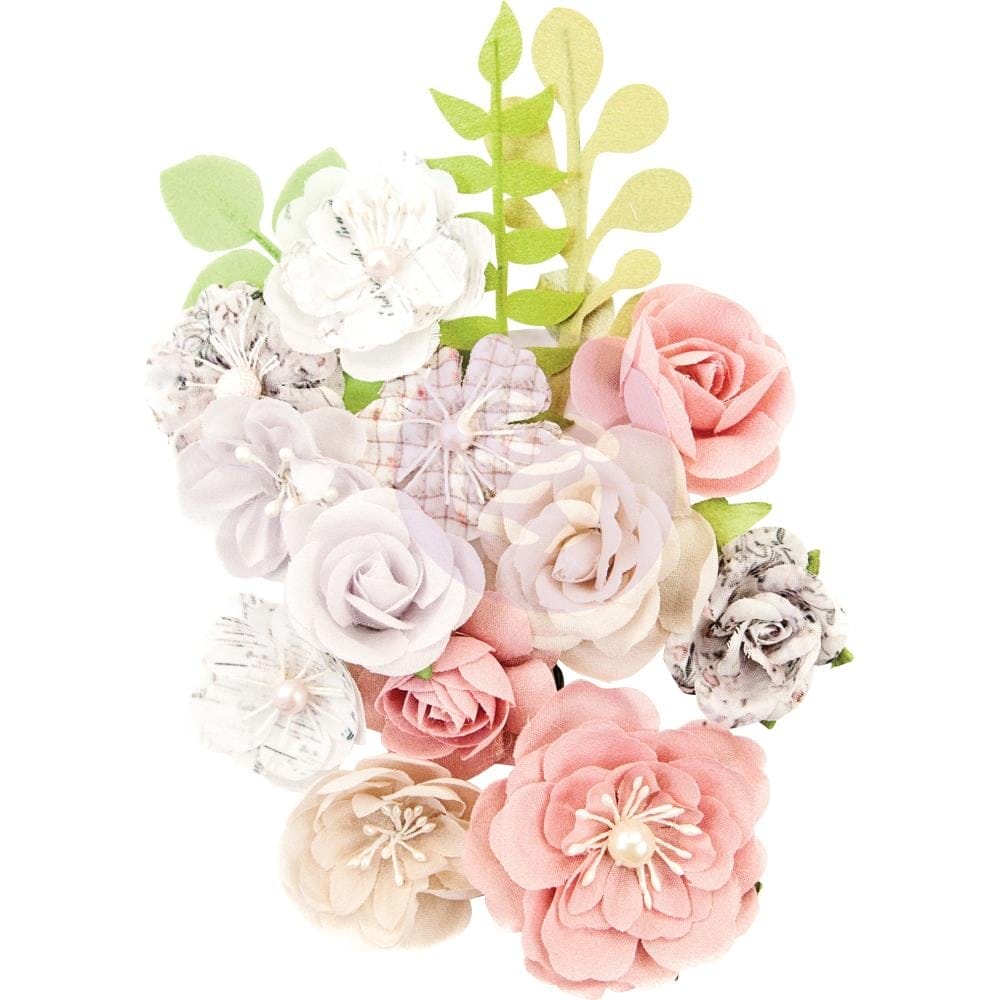 Prima Marketing Lavender Frost Fabric Flowers 15/Pkg prima marketing fabric flowers 635138 Prima Marketing Lavender Frost Fabric Flowers 15/Pkg