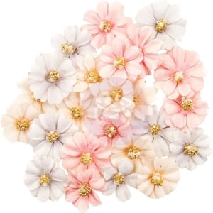 Prima Marketing Lavender Frost Mulberry Paper Flowers 24/Pkg