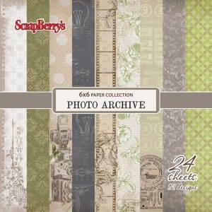 ScrapBerrys 6x6 Scrapbok Paper Pack - Photo Archive (Set of 24 sheets)