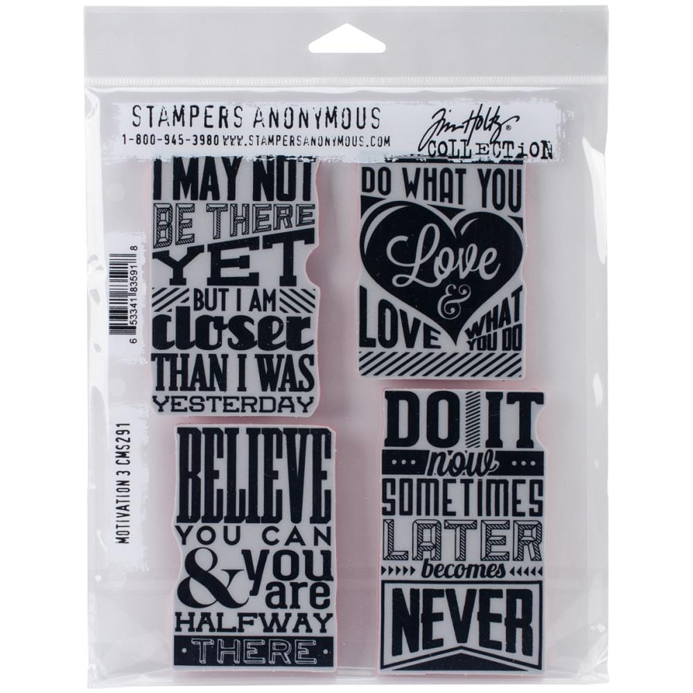 Tim Holtz Cling Mount Stamps - Motivation 3 stampers anonymous cling Stamps CMS291 motivation 3 Tim Holtz Cling Mount Stamps - Motivation 3