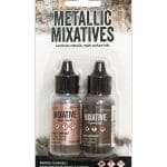 Tim Holtz Alcohol Ink Metallic Mixatives - Rose Gold and Gunmetal