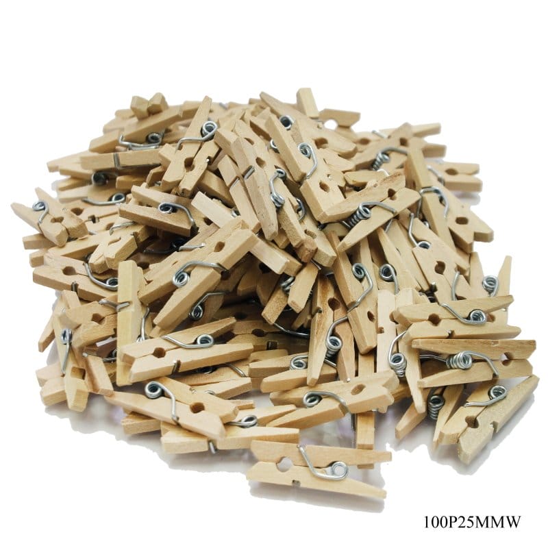 Mini Wooden Clips (100 pcs) 100P25MMW wooden clip mini Mini Wooden Clips (100 pcs)
