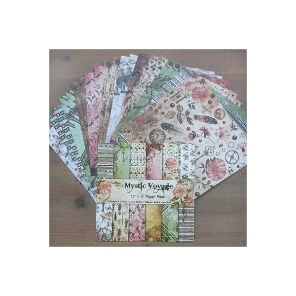 12x12 Scrapbook paper pack - Mystic Voyage (Set of 24 sheets)