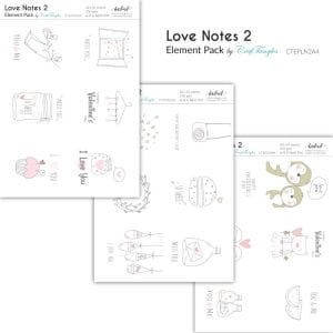 CrafTangles Elements Pack - Love Notes 2 (3 sheets of A4)