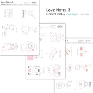 CrafTangles Elements Pack - Love Notes 3 (3 sheets of A4)