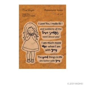CrafTangles Photopolymer Stamps - I Love You (4 by 4 stamp)