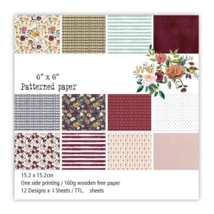Wedding Scrapbook Paper (Pack of 24 sheets) - 6 by 6 inch