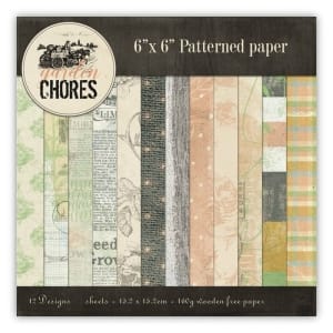 Garden of Chores Scrapbook Paper (Pack of 24 sheets) - 6 by 6 inch