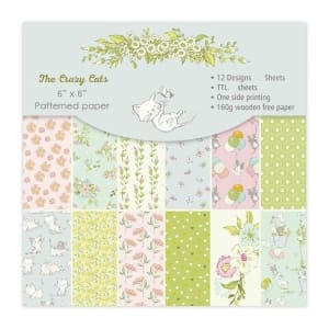 The Crazy Cats Scrapbook Paper (Pack of 24 sheets) - 6 by 6 inch