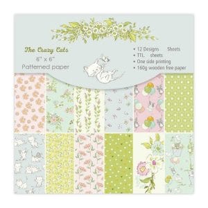 The Crazy Cats Scrapbook Paper (Pack of 24 sheets) - 6 by 6 inch