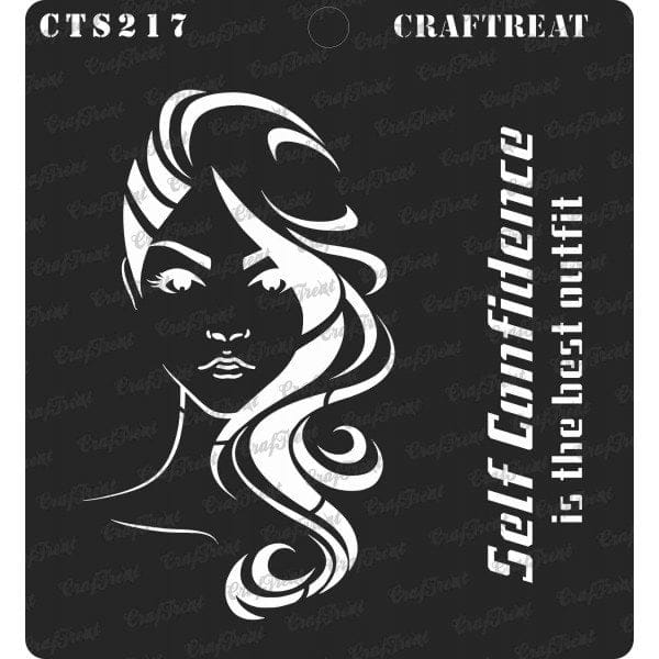 CrafTreat 6"x6" Stencil - Confident Woman CrafTreat Stencil Confident Woman CTS217 CrafTreat 6"x6" Stencil - Confident Woman
