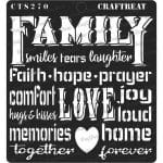 CrafTreat 6"x6" Stencil - Family