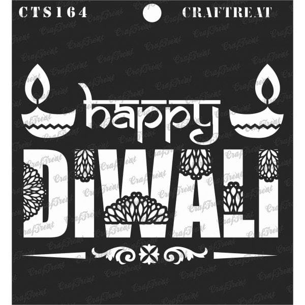 CrafTreat 6"x6" Stencil - Happy Diwali CrafTreat Stencil Happy Diwali CTS164 CrafTreat 6"x6" Stencil - Happy Diwali