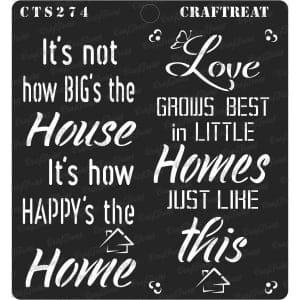 CrafTreat 6"x6" Stencil - Happy Home