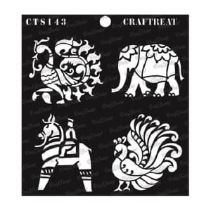 CrafTreat 6"x6" Stencil - Indian Motifs 2