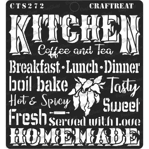 CrafTreat 6"x6" Stencil - Kitchen CrafTreat Stencil Kitchen CTS272 CrafTreat 6"x6" Stencil - Kitchen